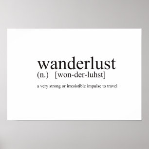Wanderlust Typography Dictionary Style   POSTER