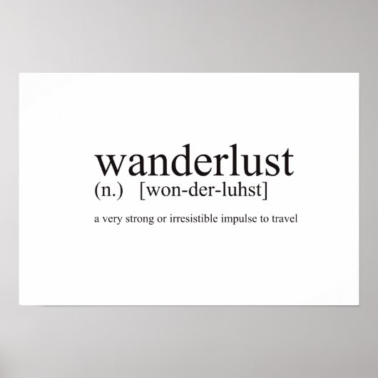 Wanderlust Typography Dictionary Style | POSTER (Voorkant)