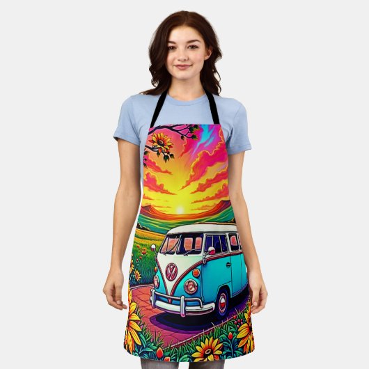 Wanderlust Van Sunset Art Schort (Gedragen)