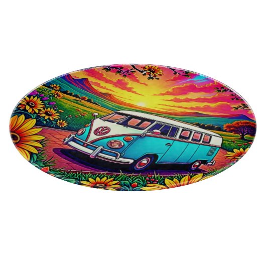 Wanderlust Van Sunset Art Snijplank (Hoek)