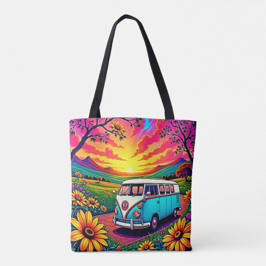 Wanderlust Van Sunset Art Tote Bag (Achterkant)