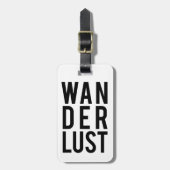 Wanderlust, verlangen om te reizen bagagelabel (Voorkant verticaal)