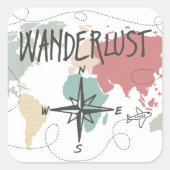 Wanderlust Vierkante Sticker (Voorkant)