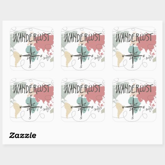 Wanderlust Vierkante Sticker (Vel)