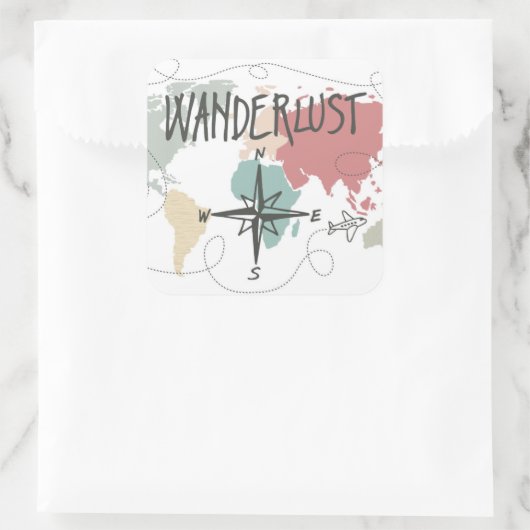 Wanderlust Vierkante Sticker (Tas)