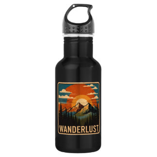 Wanderlust Vintage Berg Waterfles
