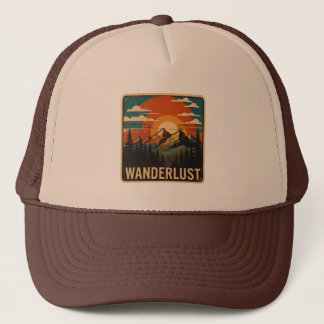 Wanderlust Vintage Mountain Trucker Hoed Pet