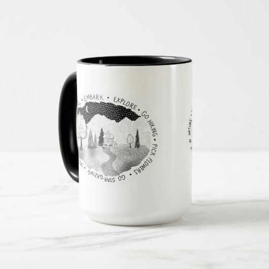 Wanderlust voor Natuur liefhebbers & avonturiers Mok (Voorkant links)