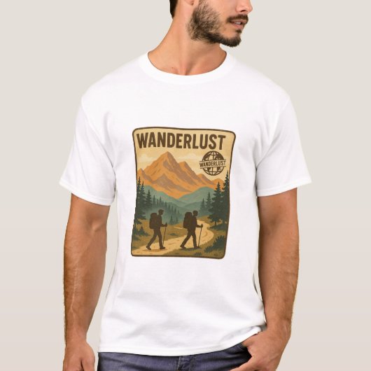 Wanderlust Wandelen Yellowstone National Park T-shirt (Voorkant)