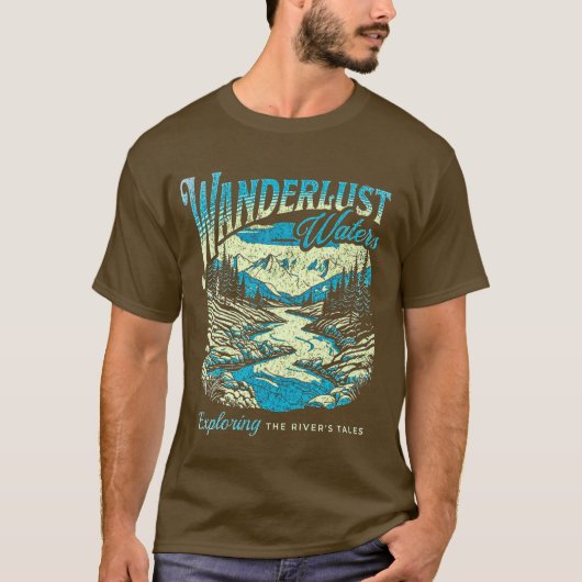 Wanderlust Waters Mannen Basic T-Shirt (Voorkant)