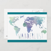 Wanderlust Waterverf Post Card Briefkaart (Voorkant / Achterkant)