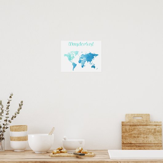 Wanderlust Waterverf Poster (Keuken)