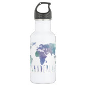 Wanderlust Waterverf Water Fles (Voorkant)
