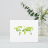 Wanderlust, wereldkaart briefkaart (Staand voorkant)