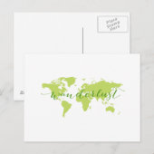 Wanderlust, wereldkaart briefkaart (Voorkant / Achterkant)