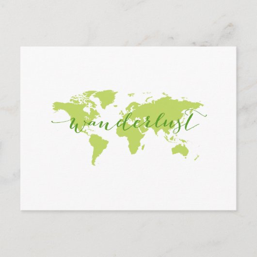 Wanderlust, wereldkaart briefkaart (Voorkant)