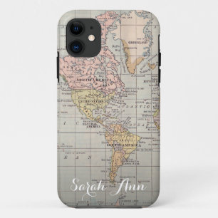 Wanderlust wereldkaart smartphone hoesje op maat N