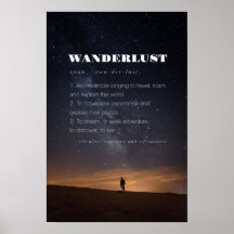 Wanderlust Word Definition Travel Poster