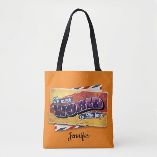 Wanderlust zo veel wereldillustratie tote bag (Voorkant)