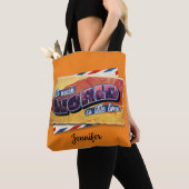 Wanderlust zo veel wereldillustratie tote bag (Dichtbij)