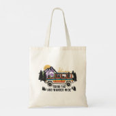 Wanderlust zwerven ver en dwalen breed tote bag (Achterkant)