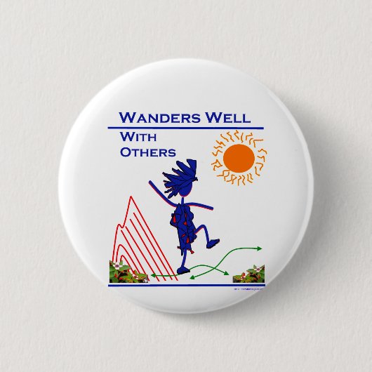 Wanders goed met anderen ronde button 5,7 cm (Voorkant)