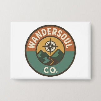 WanderSoul Co. – Retro Reis Logo Knop Button