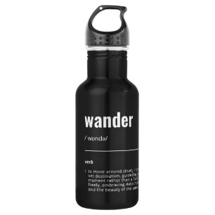 WanderTag - Minimalistische zwarte waterfles