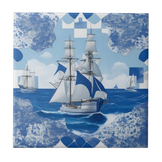 Wandfliese, Meer, Segelschiff Tegeltje (Voorkant)