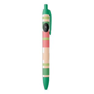Wandfruitruit Schots Patroon Roze Groen Zwarte Inkt Pen