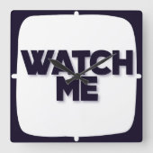 Wandhorloge Acryl Vierkant 10.75" : KIJK ME Vierkante Klok (Voorkant)