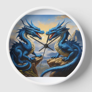 Wandhorloge met Blue Dragon Design