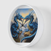 Wandhorloge met Blue Dragon Design (Hoek)