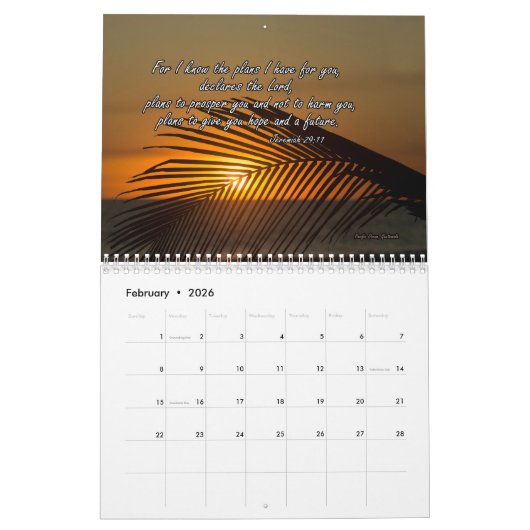 Wandkalender 2025 met Engelse Bijbelverzen Kalender (Feb 2026)