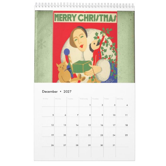 Wandkalender van 1930 kalender (Dec 2027)