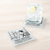 Wandketel of wandbekleding glazen onderzetter (Schuin)