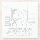 Wandketel of wandbekleding glazen onderzetter (Achterkant)