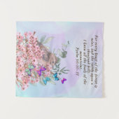 Wandkleed met Bijbelvers en natuurkunst (Voorkant (horizontaal))