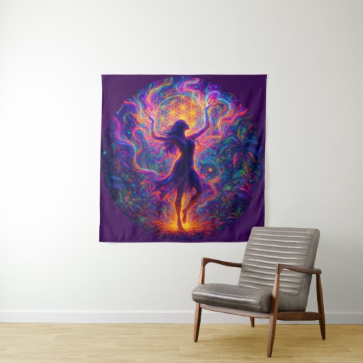 Wandkleed Spiritueel – Dans van Energie en Licht (In situ)