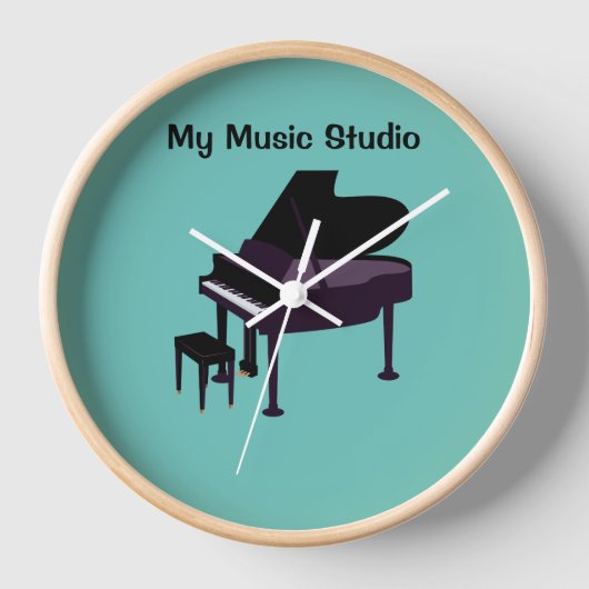 wandklok, 10-inch ronde, natuurlijke Lijst klok (Voorkant)