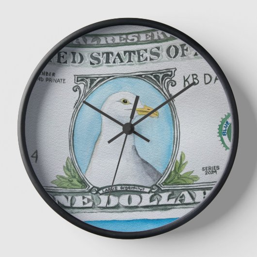 Wandklok, 10-inch rondhout Lijst (Voorkant)