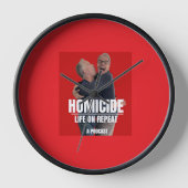 Wandklok, 10-inch rondhout Lijst (Voorkant)