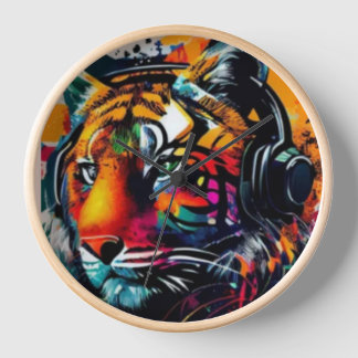 Wandklok, 10-inch rondhout Lijst