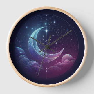 Wandklok, 10-inch rondhout Lijst