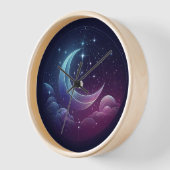 Wandklok, 10-inch rondhout Lijst (Hoek)