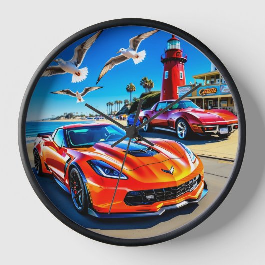 Wandklok, 10-inch rondhout Lijst (Voorkant)