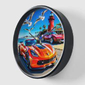 Wandklok, 10-inch rondhout Lijst (Hoek)