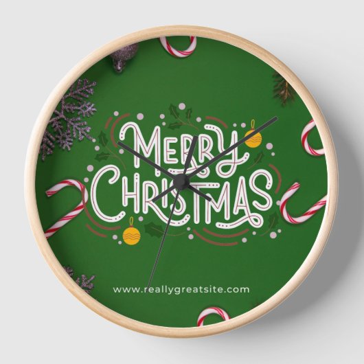 Wandklok, 10-inch rondhout Lijst (Voorkant)