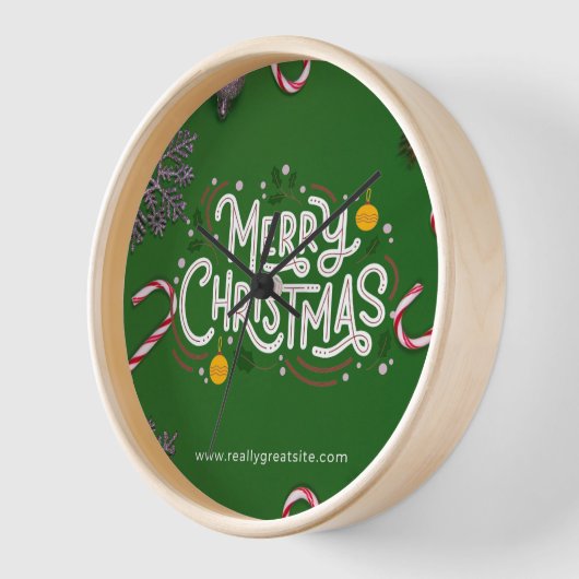 Wandklok, 10-inch rondhout Lijst (Hoek)