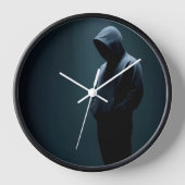 Wandklok, 10-inch rondhout Lijst (Voorkant)